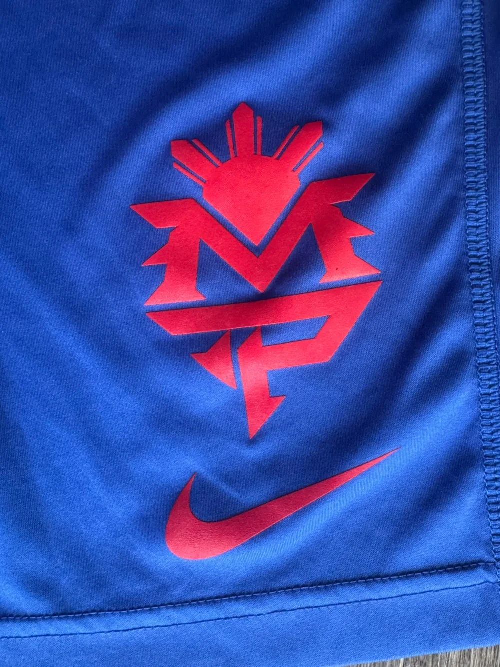 Nike Manny Pacquio Pac Man Mens Blue Red Swoosh Shorts Dri Fit Size Small